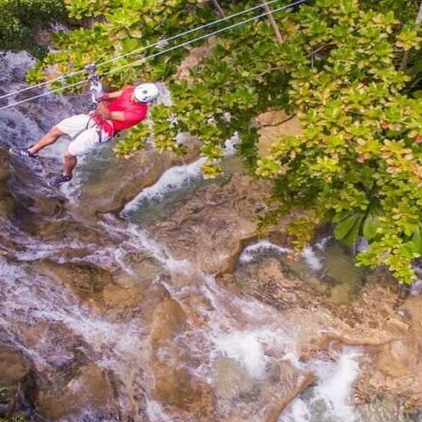 Zipline over Dunn's River & Irie Blue Hole